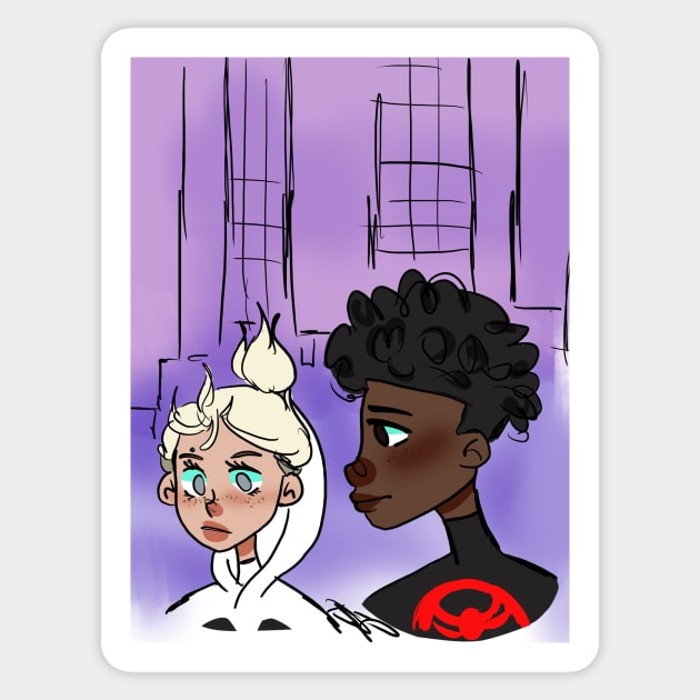 Miles and Gwen Sticker by MershadiesArt